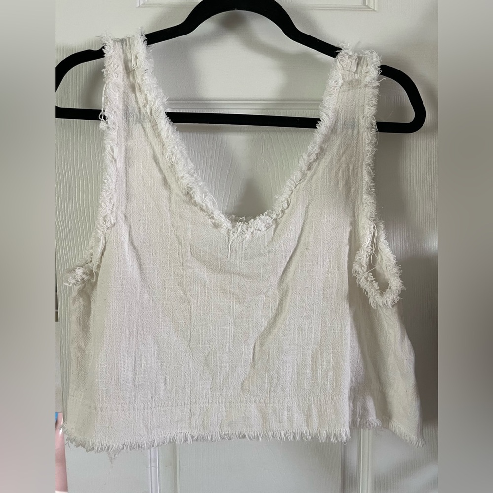 Urban Outfitters White Cropped Tank Top